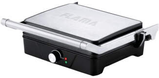Grill Flama 4521FL - 2000W, 30x24cm, 4 Posiciones, Termostato, Sistema Bloqueo, Cierre Seguridad