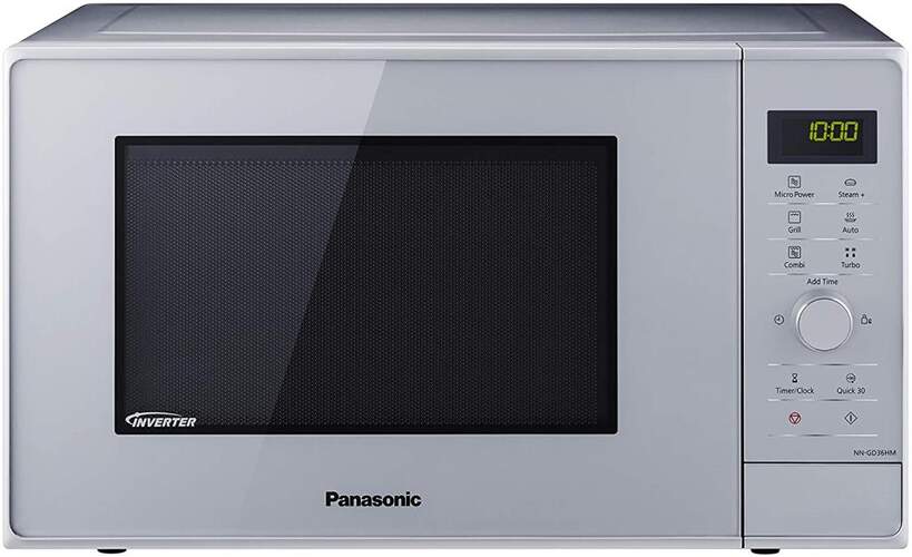 Microondas Panasonic NNGD36HMSUG - 23 Litros, 1000W+Grill, 17 Progr. y vapor, 6 Potencias, Inverter
