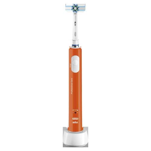 Cepillo de dientes eléctrico Oral B Pro 600 Cross Action - Movimiento dinámico, 3D, Naranja