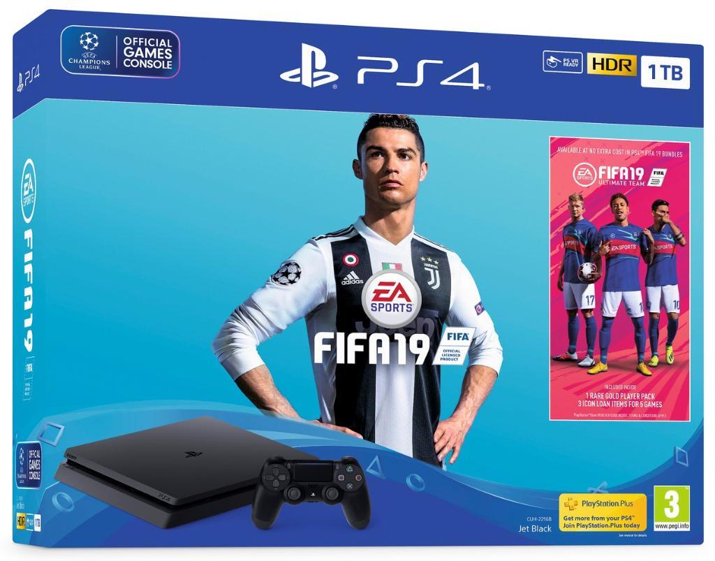 Consola Sony PS4 Slim 1TB HDR - FIFA 19 + Play Station Plus 14 Días