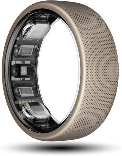 Smartring Amazfit Helio Ring Talla 8 - Dorado, titanio, sensor temperatura cutánea y corporal