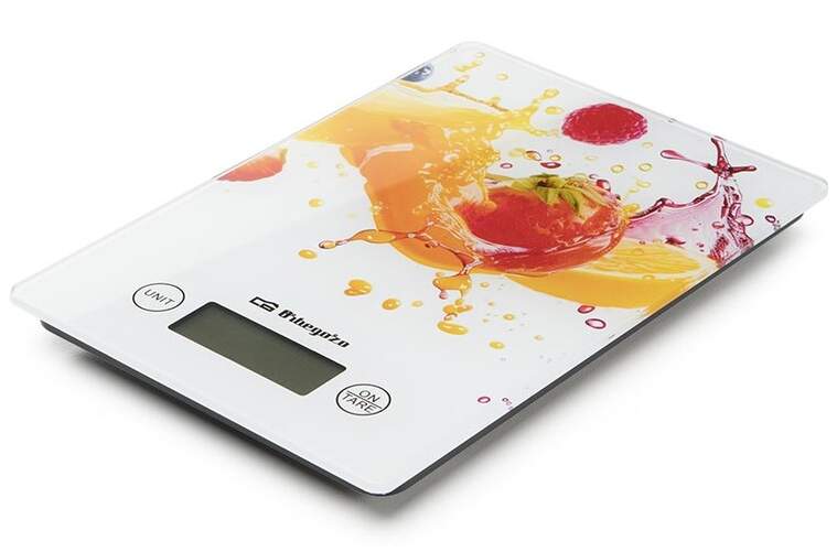 Balanza Orbegozo PC1023 - Cristal, Precisión 1g, Hasta 5 kg, Blanco