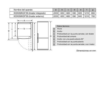 FRICOM. SIEMENS KG39NVIDA 200x60  NF INOX
