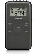 Radio bolsillo Sangean DT-140 Gris/negro - FM/AM, reloj, auriculares, indicador bater&iacute;a, micro USB