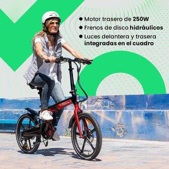BICICLETA ELECTRICA YOUIN BK1900 OSLO CARBON/ROJA