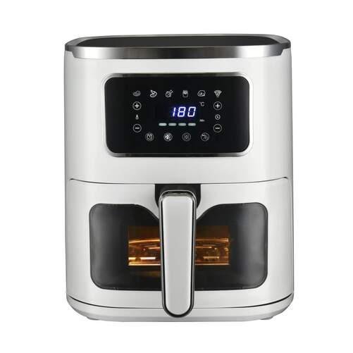 Freidora de Aire Kuken 34368 - 5 litros, 1500 W, 200ºC máx, Digital, Gris, Negro