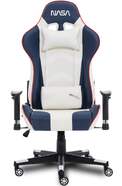 SIlla Gaming Nasa Supernova - Azul y blanca, respaldo ajustable, reposabrazos ajustables 2D