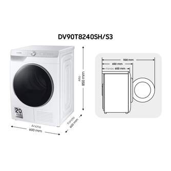SECADORA SAMSUNG DV90T8240SH 9K BC BCA DSP WIFI
