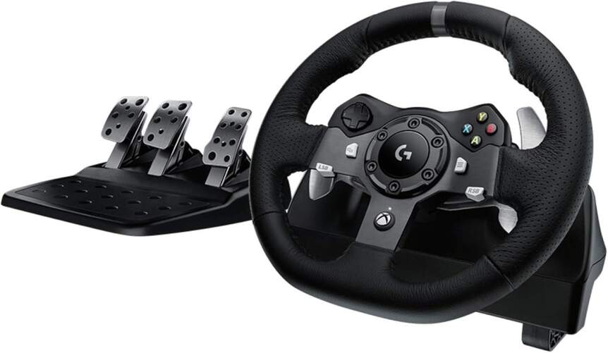 Volante Logitech G920 Gaming - Para simulación de carreras sin palanca, para PC y XBox X|S, XBox One