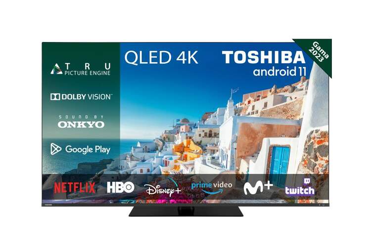 TV 65" Qled Toshiba 65QA7D63DG - 4K, Tru Picture, Android TV, Dolby Vision/Atmos 24W, Chromecast
