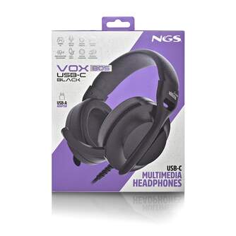 AURICULARES NGS VOX 805 CON CABLE USB C NEGRO