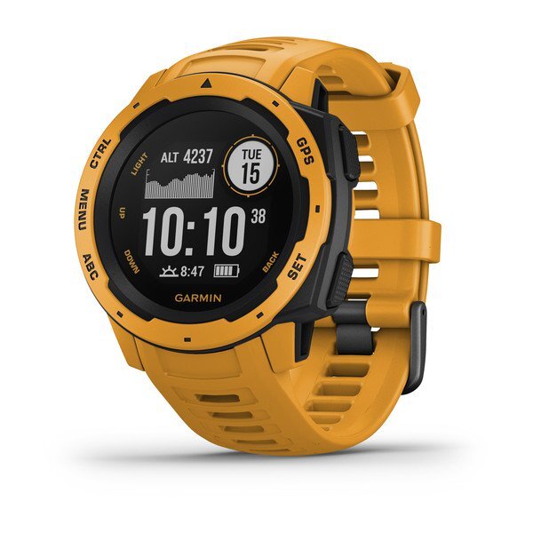 Garmin Instinct Reloj resistente con gps amarillo ocre sunburst 45mm deportivo 0100206403 45 bluetooth ant+ 10 10atm