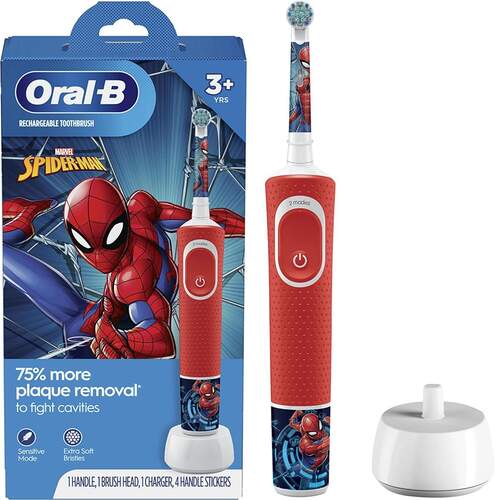 Cepillo Dental OralB D100 Kids Spiderman + Estuche - Temporizador 2 minutos