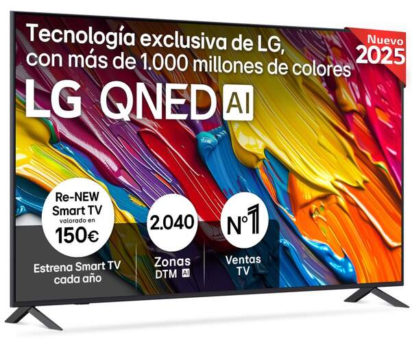 TV LG 75" QNED 75QNED82A6B - 4K Ultra HD, Alfa7, Web OS 25, 20 W RMS, HDR10