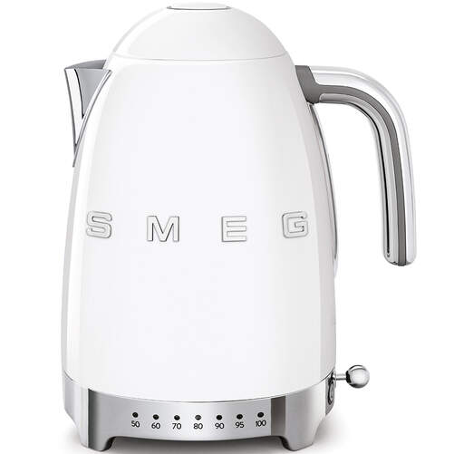 Hervidor Smeg KLF04WHEU Blanco - 2400W, 1.7 Litros /7 Tazas, Filtro Acero Inoxidable