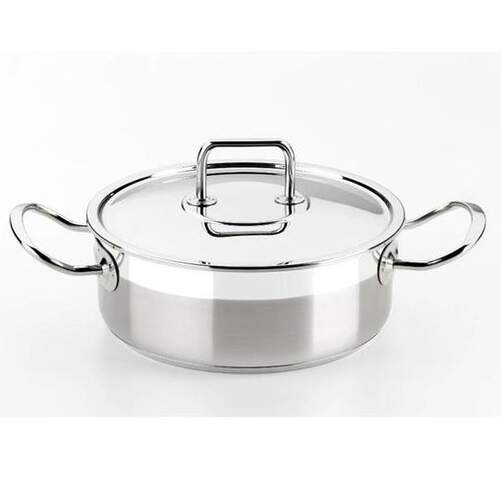 Cacerola Bra Profesional - 24cm, con tapa, inox, apto lavavajillas