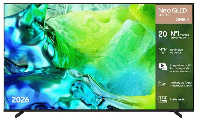 TV Samsung 85" NeoQLED TQ85QN80H - 4K Ultra HD, Smart TV 120 Hz, Dolby Atmos 30W, HDR10+ Adaptive