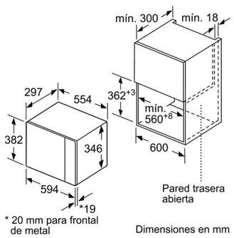 Microondas Integrable Balay 3CG5172B0 | 20 L, 800W (Grill 1000W)