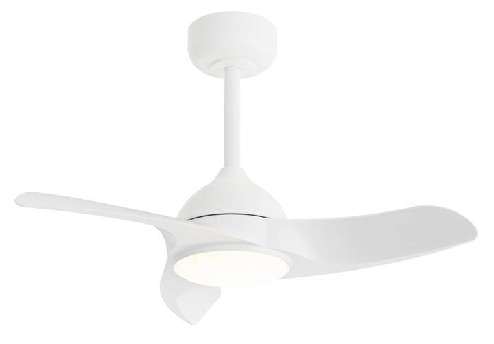 Ventilador de techo Sulion Cyras S - 32,5W ,76cm, 3 aspas, 6 velocidades, temporizador, blanco.