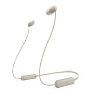 Auriculares Sony WIC100C Beige - Batería 25 Horas, Carga Rápida, DSEE, IPX4, Asistente Voz