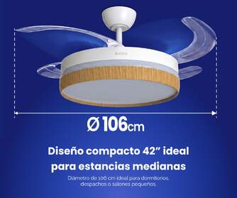 VENTILADOR TECHO RET ARTICA AVTECHR72BM BCO MD 72W