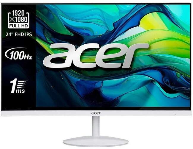Monitor Acer SA242Y 23,8" - Conexión HDMI, 100 Hz, 1 ms de respuesta, Blanco
