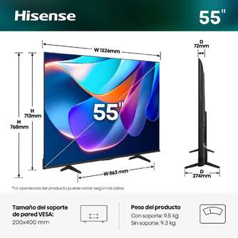 TV HISENSE 55%%%quot; 55A6S UHD SMART TV DOLBYVISION DTSX