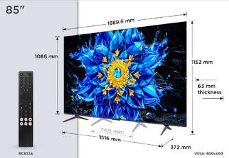 TV TCL 85%%%quot; 85P8L UHD MINILED GOOGLETV 144HZ