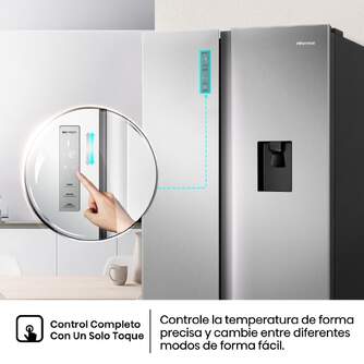 FRI. HISENSE RS677N4WCD 178x92 NF GRIS INOX DISP