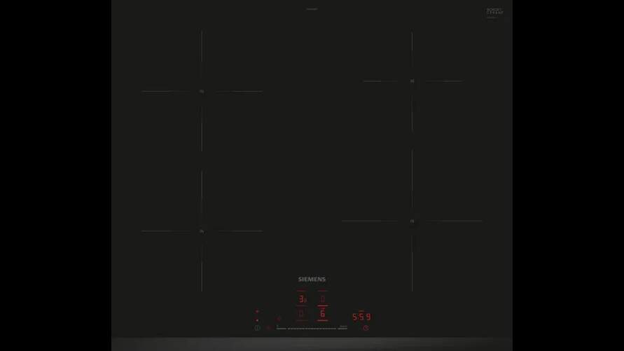 Placa Inducción Siemens EH631HEB1E - 4 Zonas, 60 cm, 7400 W, Negro