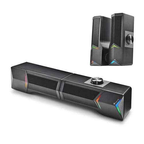 Altavoces Ordenador NGS GSX-B1200 - 12W, Luz RGB, Bluetooth 5.0, Jack 3.5 mm