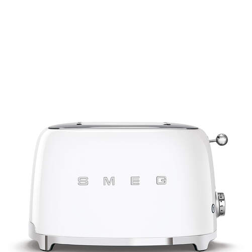 Tostador Smeg TSF01WHEU Blanco - 950W, 2 Rebanadas, 6 Intensidades, Descongelar, Recalentar