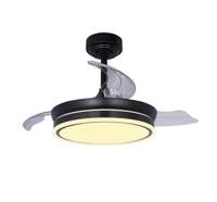 Ventilador Techo CristalRecord Moss Gris - 46 W, Aspas Retráctiles, Temporizador, Mando, Negro