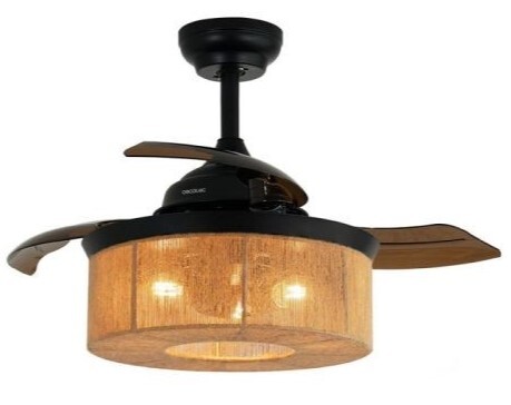 Ventilador de techo Cecotec EnergySilence 3600 DC 8624 - Luz, 50 W, 3 Aspas, Invisible,Madera,Marr&oacute;n