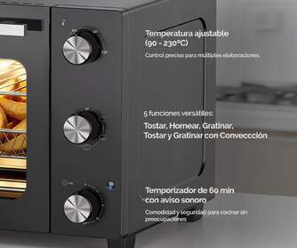 HORNO SOBREMESA ARTICA FLOWBAKE30 1500W 30L AIRFRY