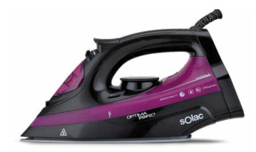 Plancha Solac PV2114 Optima Perfect - 260 W, 160 gr/min, Cerámico, Negro, Púrpura