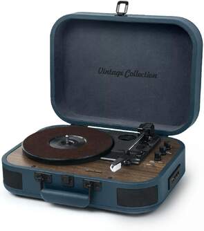GIRADISCOS ESTEREO MUSE MT-201OB AZUL/MADERA BT