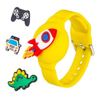 PULSERA LOCALIZADORA DCU CHARMBAND NI%%%#209;@S AMARILLO