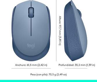 RATON LOGITECH M171 INALAMBRICO 910-004640 AZUL