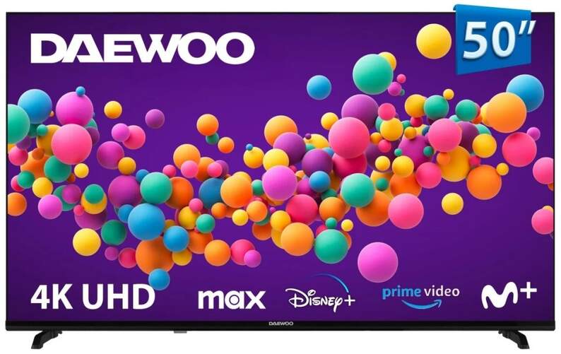 TV Daewoo 50" LED 50DM56UV - 4K Ultra HD, Smart TV VIDAA, Dolby Audio 12W, HDR10