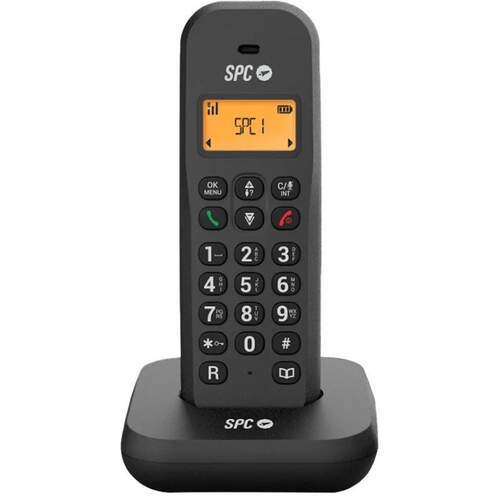 Tel&eacute;fono inal&aacute;mbrico SPC 7334N Keops Negro - Pantalla LCD, identificador/registro llamadas, modo Eco