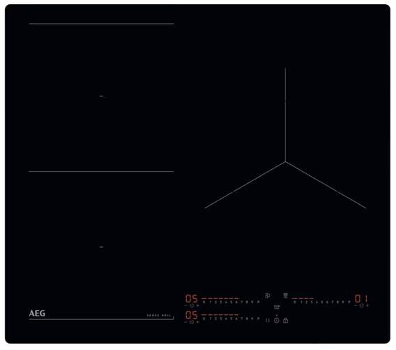 Placa Inducción AEG TI63IQ10IB - 3 Zonas, 7350 W, SenseBoil, Slide, Negro