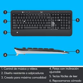 TECLADO RATON LOGITECH MK540 WIRELESS USB