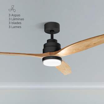 VENTILADOR TECHO UFESA NEPAL NEGRO/HAYA 132CM LED