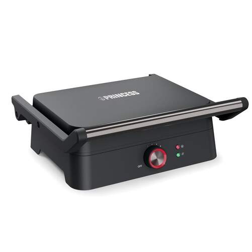 Grill Princess 112418 - 1800 W, 27,5x18 cm, Termostato Ajustable, Hasta 220º C, Negro