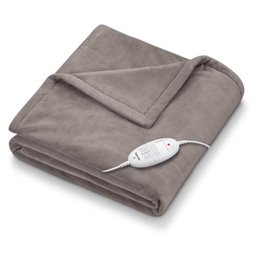 Manta Eléctrica Beurer HD75  - 180x130 cm, Temporizador, 100 W, Marrón