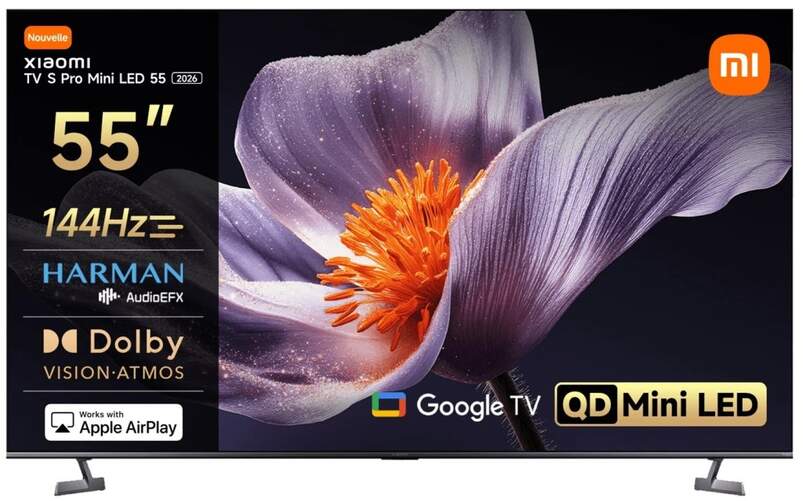 TV Xiaomi 55" MiniLED S Pro 2026 - 4K Ultra HD, Google TV, 144 Hz, 30 W, HDR10+