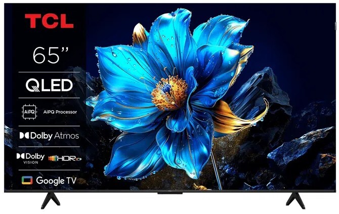 TV TCL 65" QLED 65T69C - 4K Ultra HD, Google TV, Dolby Atmos 20W, Procesador AiPQ, HDR10+