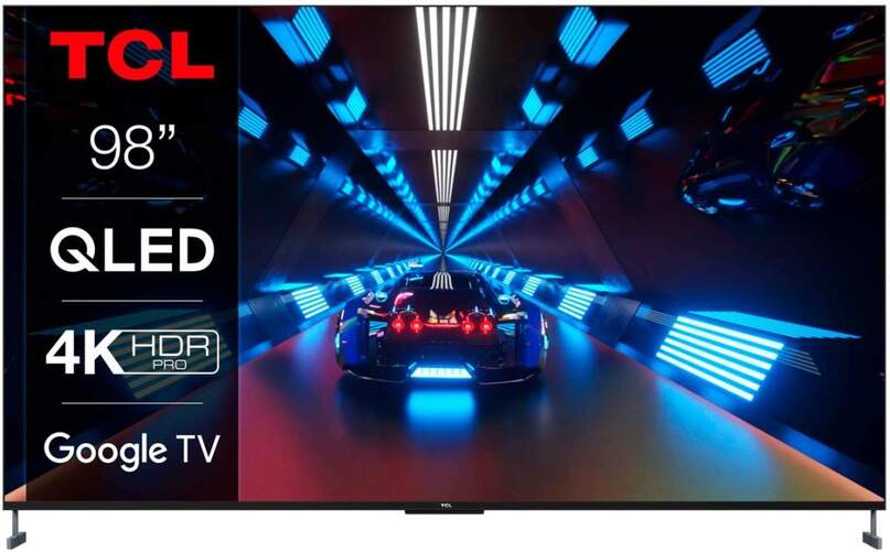TV 98" QLED TCL 98C735 - UHD 4K 120Hz, Local Dimming, Dolby Vision IQ / Atmos 50W, HDR10+, HDMI 2.1
