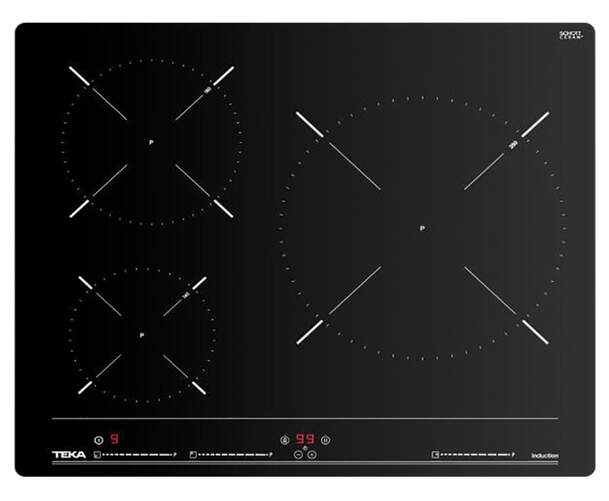 Placa Inducción Teka IBC63010 - 60cm, 3 Zonas (1 Grande 28cm), Touch Control, Stop&Go, Power Plus